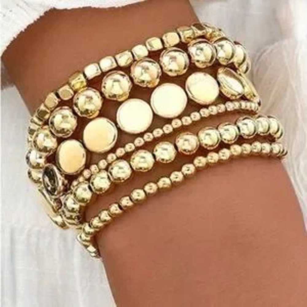 Gold Beaded Stack Bracelet (9702)